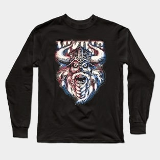 Scary Evil Zombie Viking Skull Long Sleeve T-Shirt